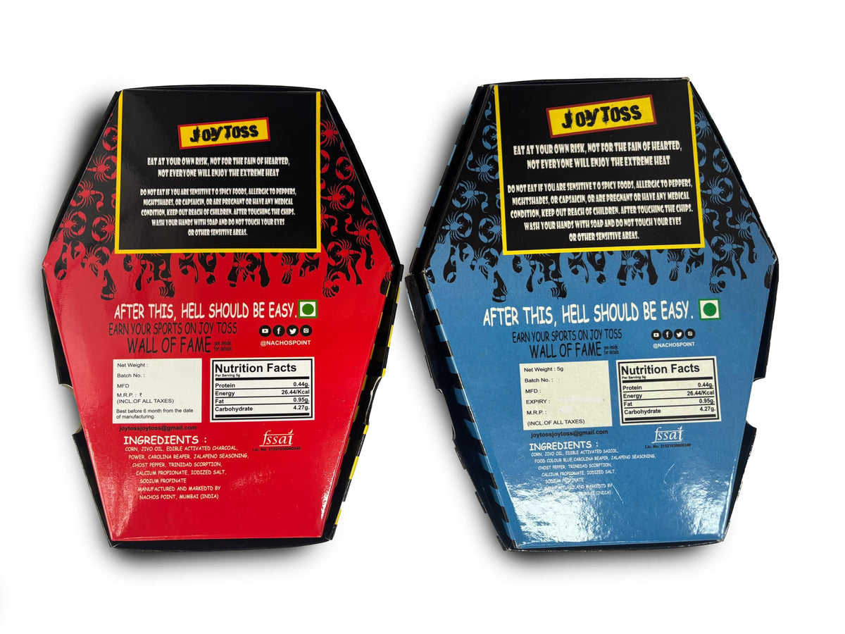 Joytoss two-pack featuring two 5g chips for sharing spice challenges.