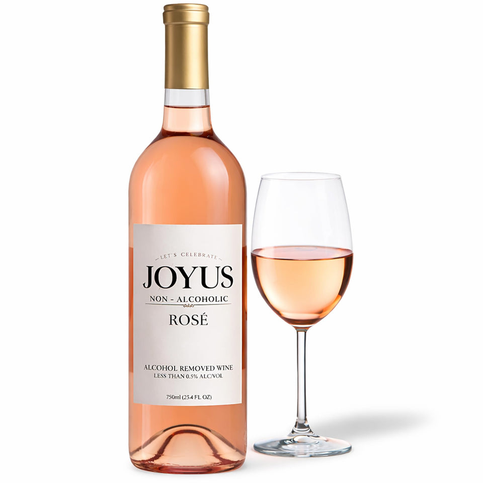 Joyus non-alcoholic rose wine bottle, light and refreshing for everyday sipping.