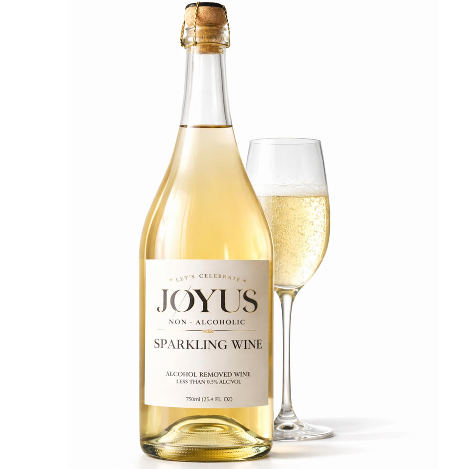 Joyus non-alcoholic sparkling wine bottle for celebrations with a sophisticated, low-sugar option.