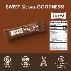 Joyva Halvah cross-section texture highlights layered fudge-like bite.