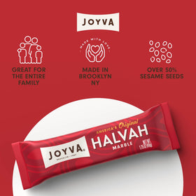 Joyva Halvah Marble Brooklyn-made craftsmanship conveys heritage and artisanal quality.