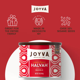 Joyva Halvah Marble on a dessert plate, perfect as a topping.