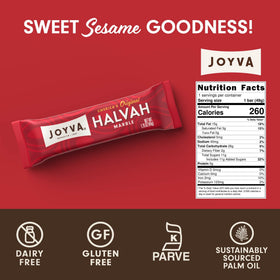 Joyva Halvah Marble treat served as a ready-to-eat snack and dessert topping.