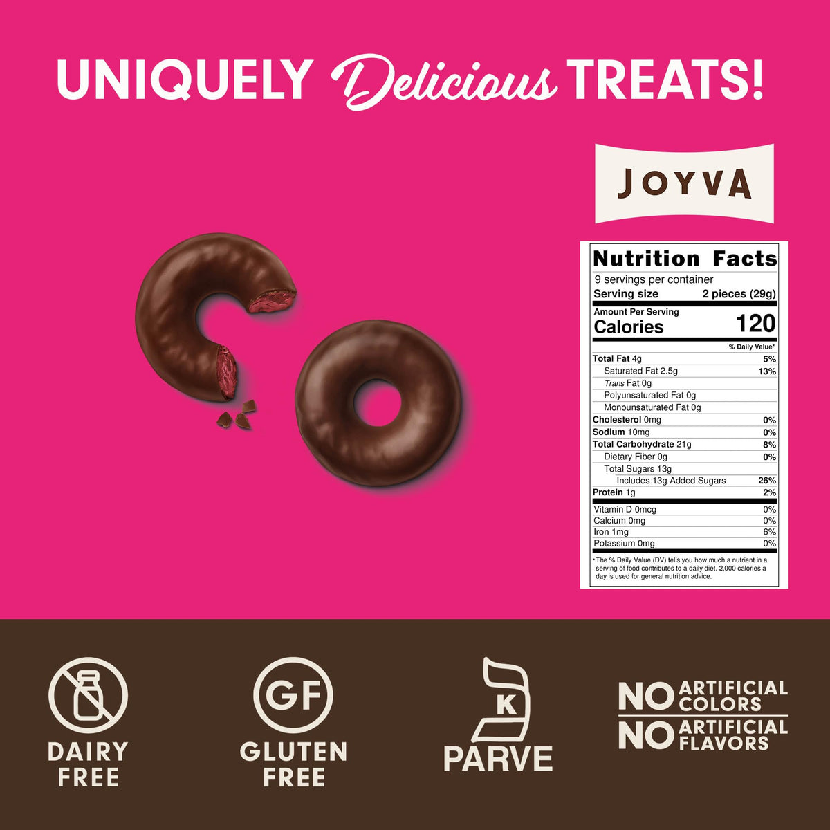 Joyva Jell Rings packaging display, bulk 5-lb bag showcased for events.