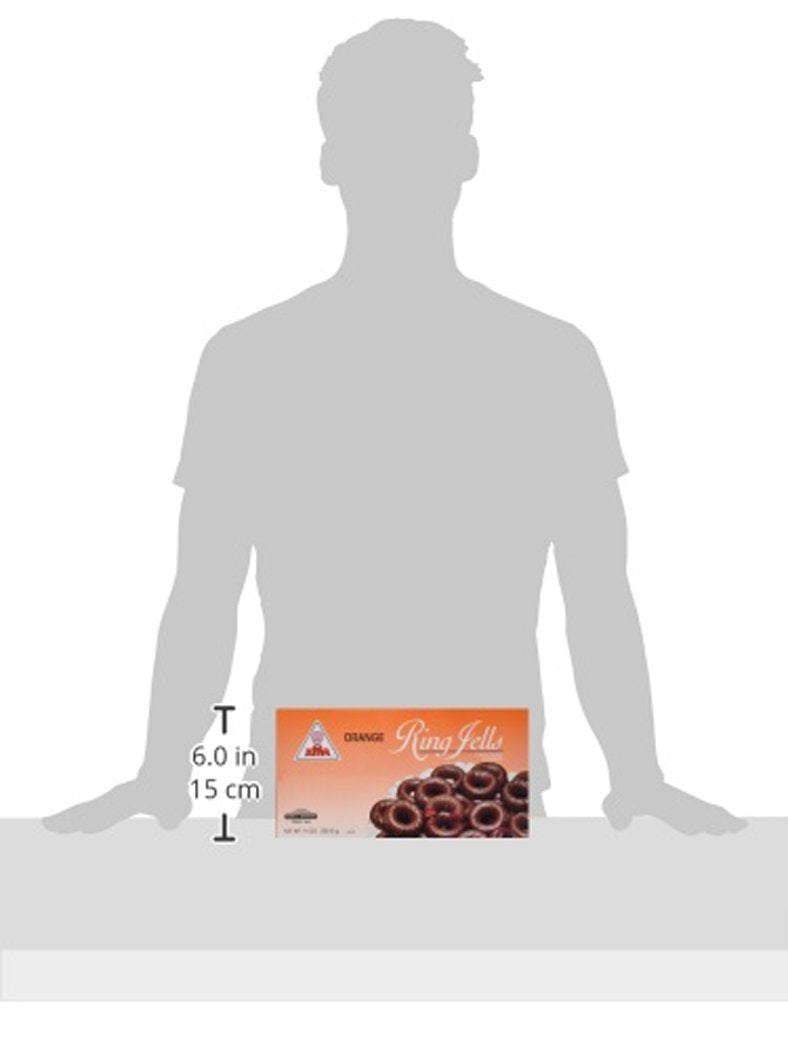 Joyva Orange Jelly Rings on serving plate, ideal dessert or snack option.
