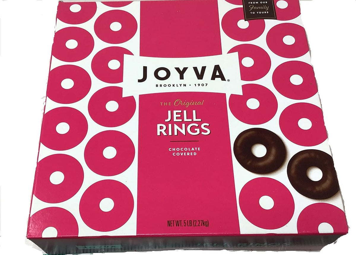 Joyva Raspberry Jell Rings pack shot, a playful dessert option for gatherings.