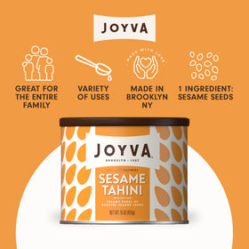 Joyva Tahini Paste ready-to-use texture for drizzling over salads and dishes