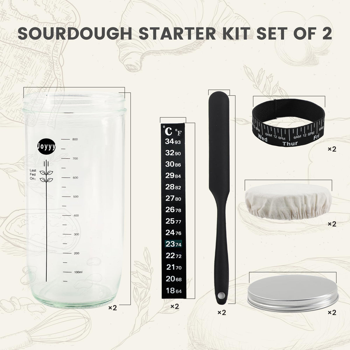 Joyyy jar showing integrated thermometer for precise temperature monitoring