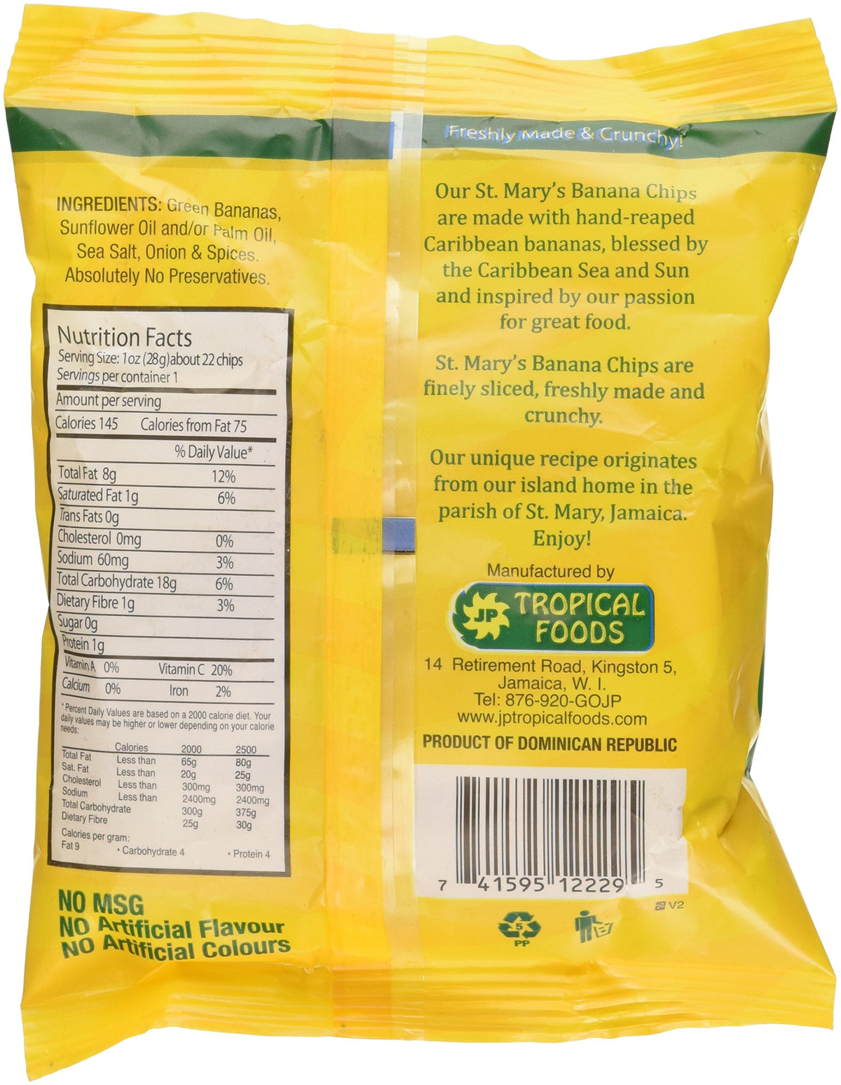 JP Tropical Food St Mary's Banana Chips closeup-crispy-slices, ideal for on-the-go.