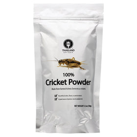 JR Unique Foods cricket powder pack close-up showing fine texture for baking and protein boosts.