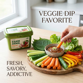 JRND Foods ssamjang packaging emphasizes traditional Korean flavor for wraps.
