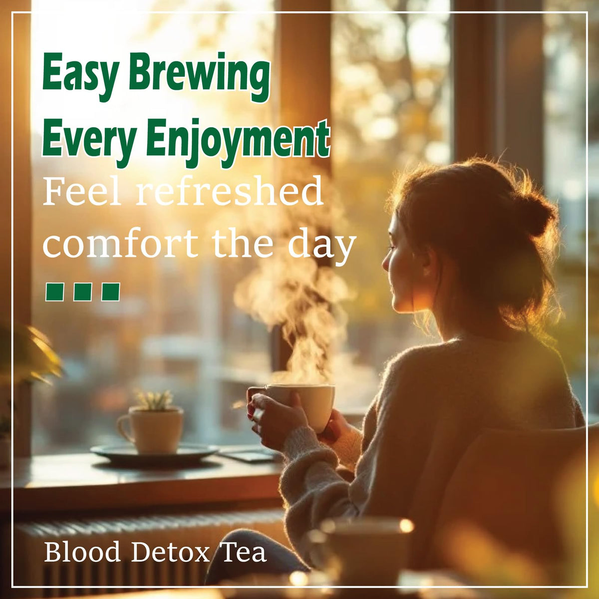 JRR Blood Detox Tea Jamaica brewing cup demonstrates easy, anytime refreshment