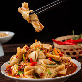 JTEDZI bean curd knots featured in a stir-fry for protein and bite.