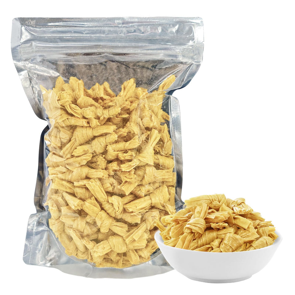 JTEDZI dried tofu skin knots packshot for versatile vegan meals and flavor absorption.