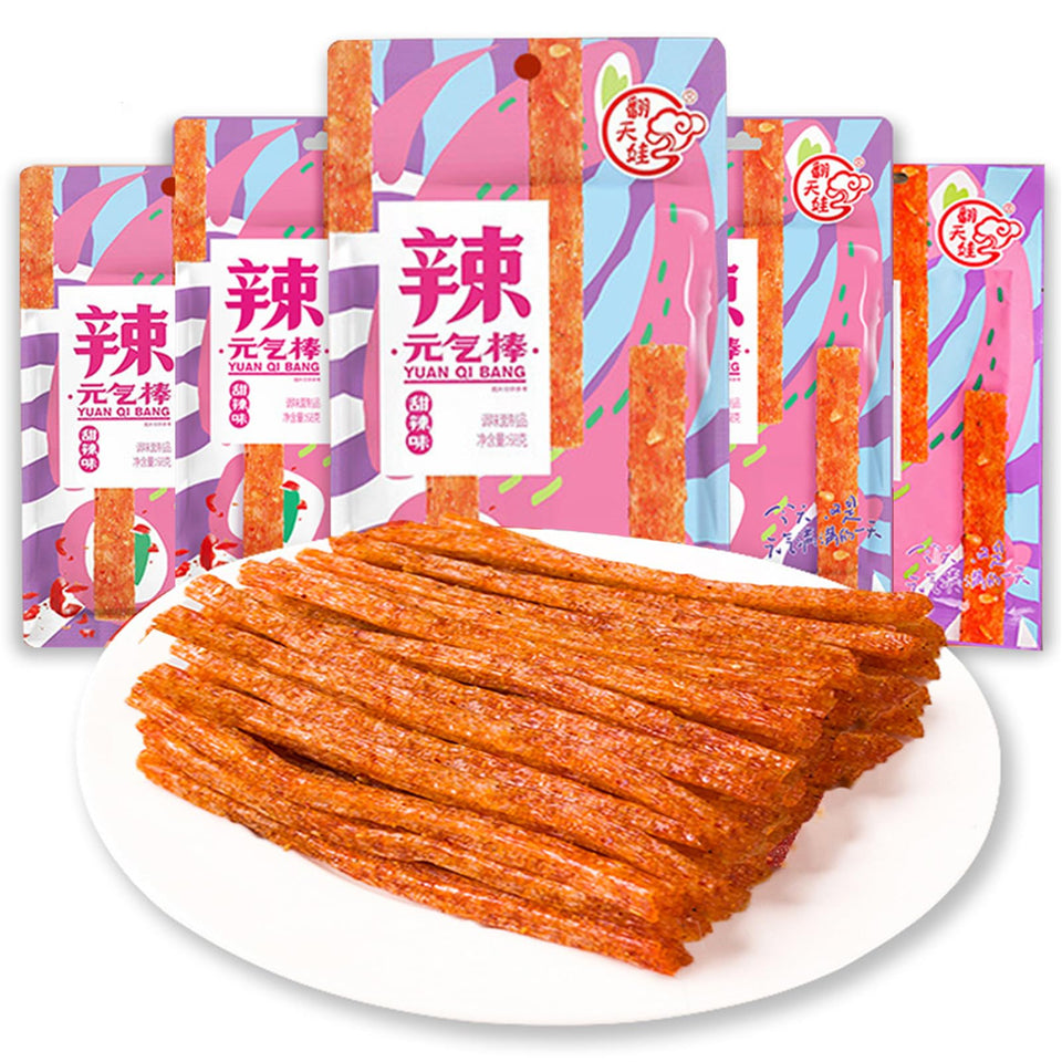 JTEDZI Latiao spicy strips five-pack packaging for sharing with friends.