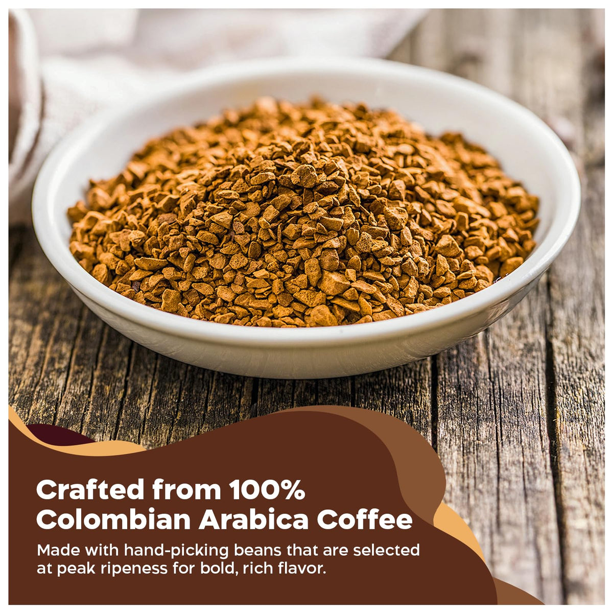 Juan Valdez Arabica beans closeup signals premium Colombian coffee.