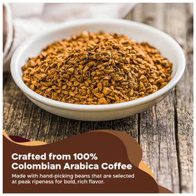 Juan Valdez Arabica beans closeup signals premium Colombian coffee.