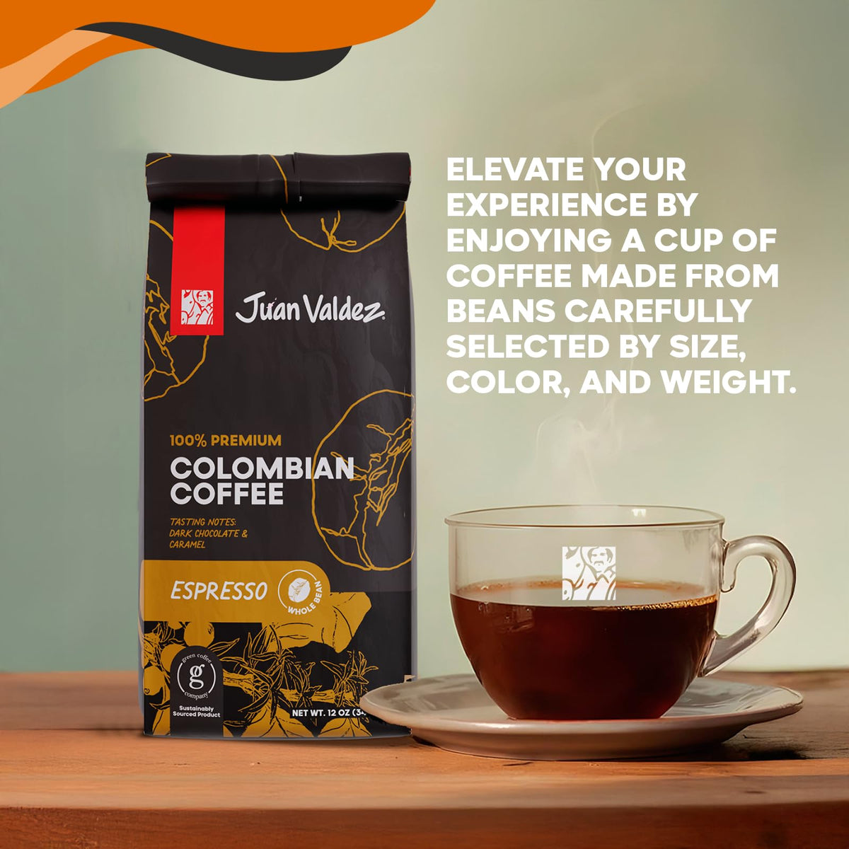 Juan Valdez certifications—Fair Trade and Rainforest Alliance ensure ethical sourcing