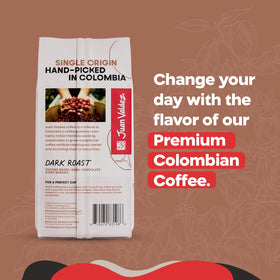 Juan Valdez dark roast brewed cup shows rich chocolate notes
