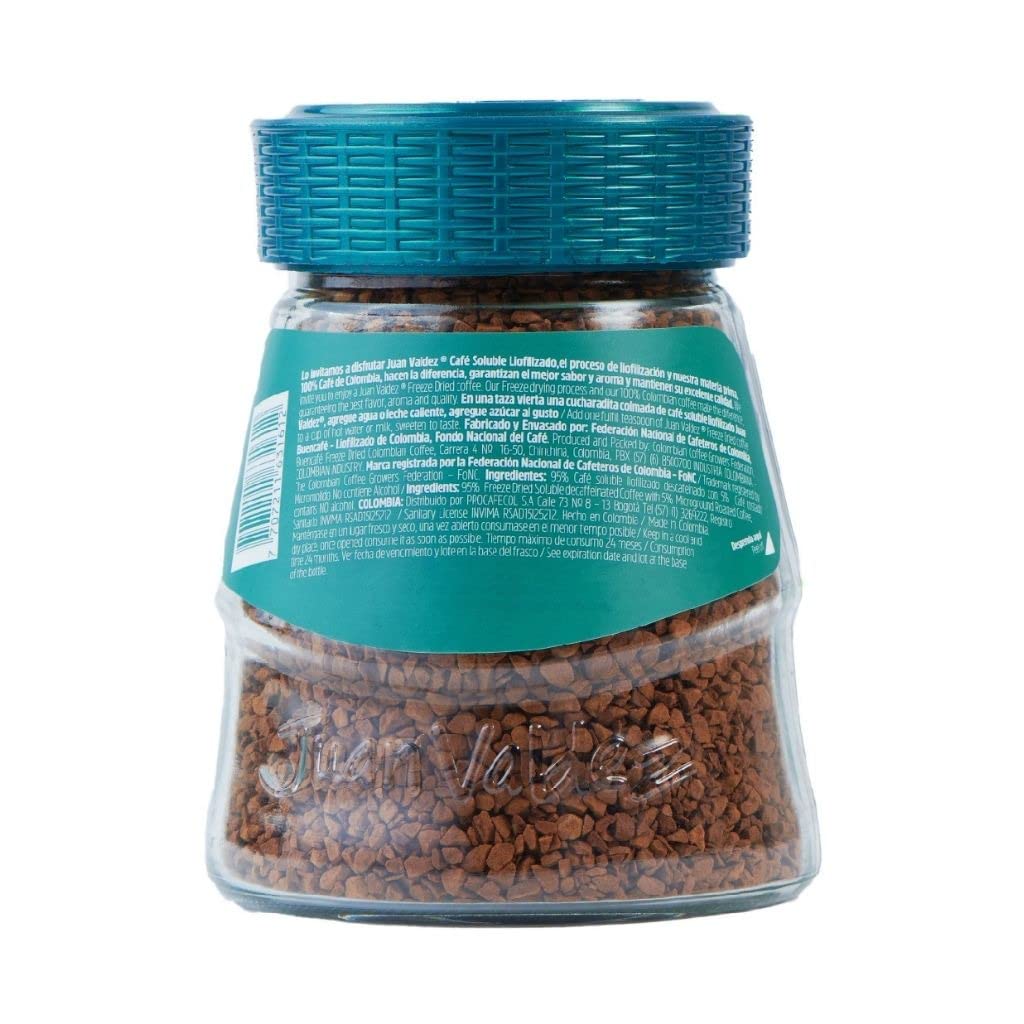 Steaming cup of Juan Valdez decaf coffee ready to enjoy