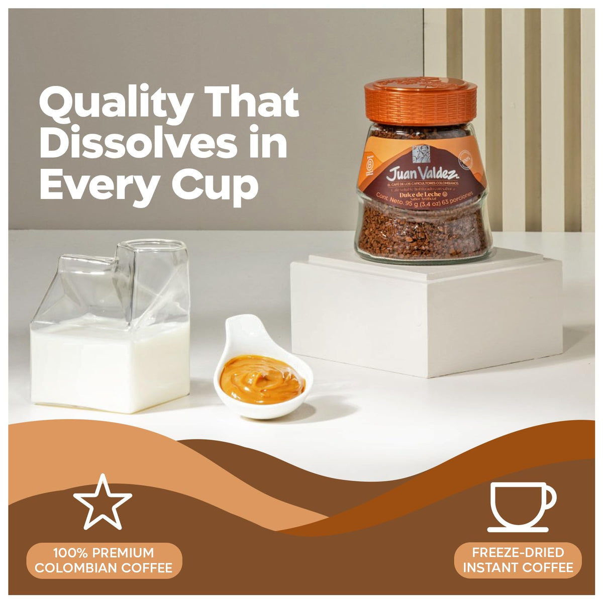 Juan Valdez dulce de leche aroma coffee, creamy notes ready in seconds.