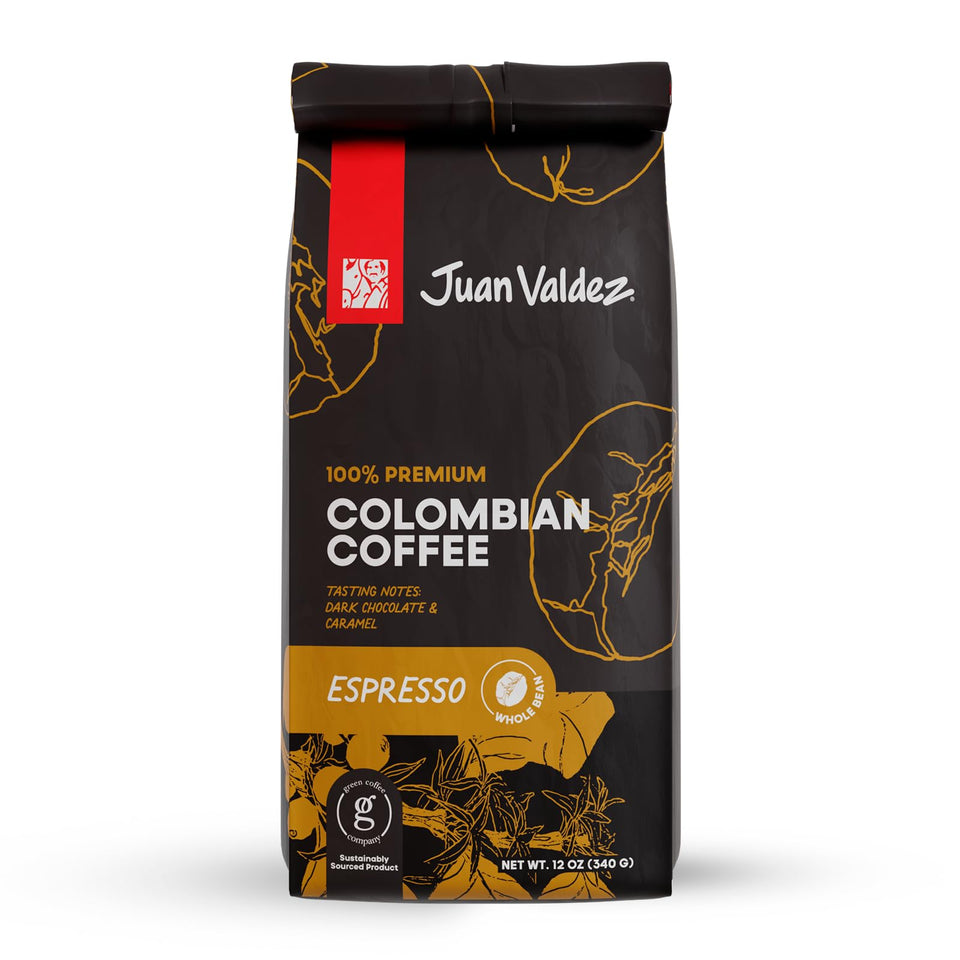 Juan Valdez Espresso Roast bag front—bold Colombian coffee for morning ritual