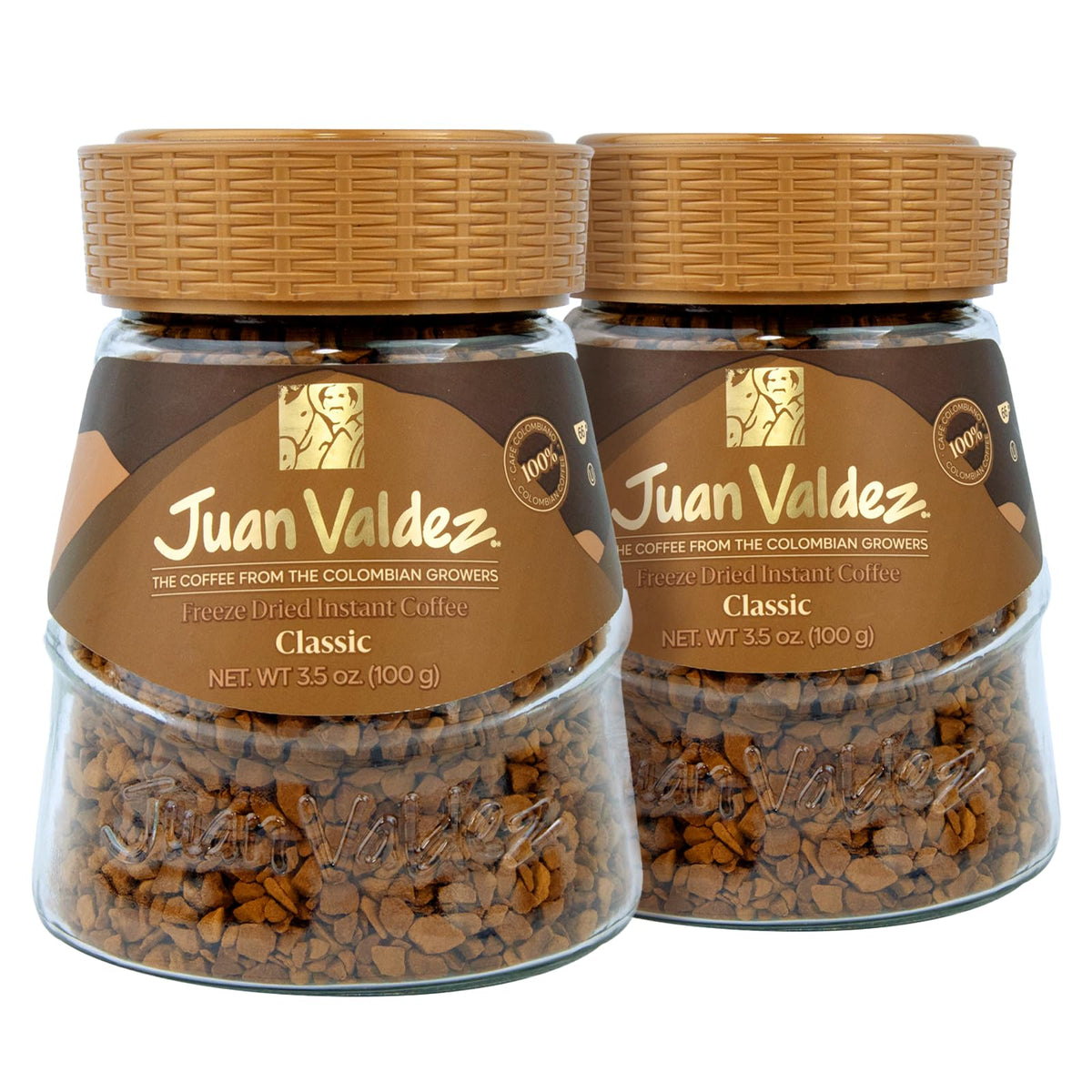 Juan Valdez freeze-dried coffee jar 2-pack delivers convenient premium instant coffee.