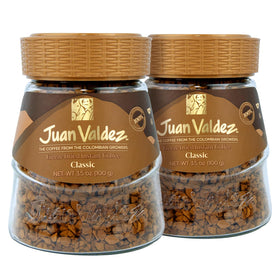 Juan Valdez freeze-dried coffee jar 2-pack delivers convenient premium instant coffee.