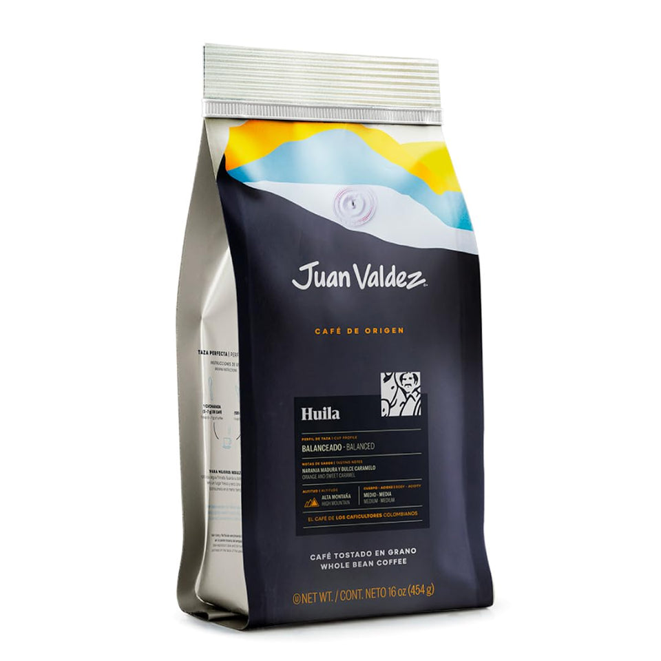 Juan Valdez Huila whole beans for a clean, flavorful cup.