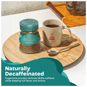 Juan Valdez sustainability badge with packaging highlighting ethical sourcing