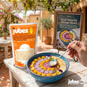 Jubes Mango Nata De Coco jelly cubes perfect for fruit tea and desserts.