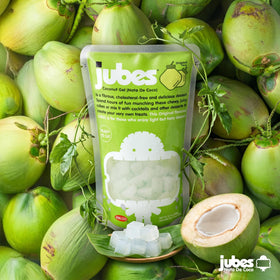 Jubes Nata De Coco coconut-gel tea cubes add tropical chew to beverages.