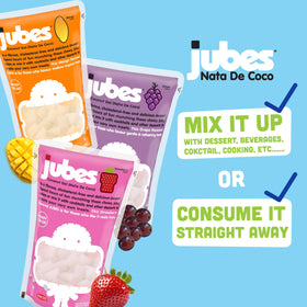 Jubes Pandan jelly cubes six-pack packaging for parties and snacks.