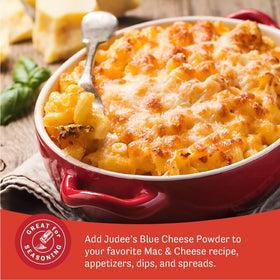 Judee's powder on french fries adds bold blue cheesiness.