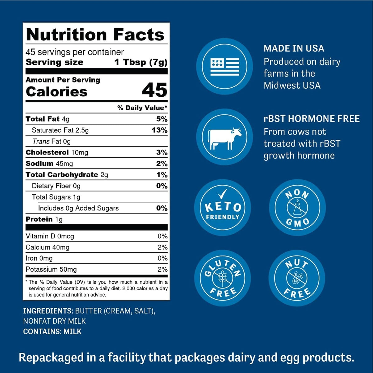 Judee's Butter Powder from a gluten-free facility supports safe gluten-free cooking.