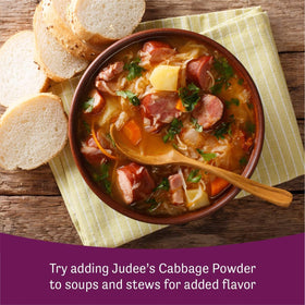 Judee's Cabbage Powder ingredient list includes 1.5% silicon dioxide.