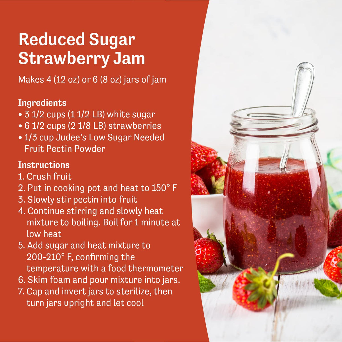 Pectin powder used to give jams a glossy, firm set