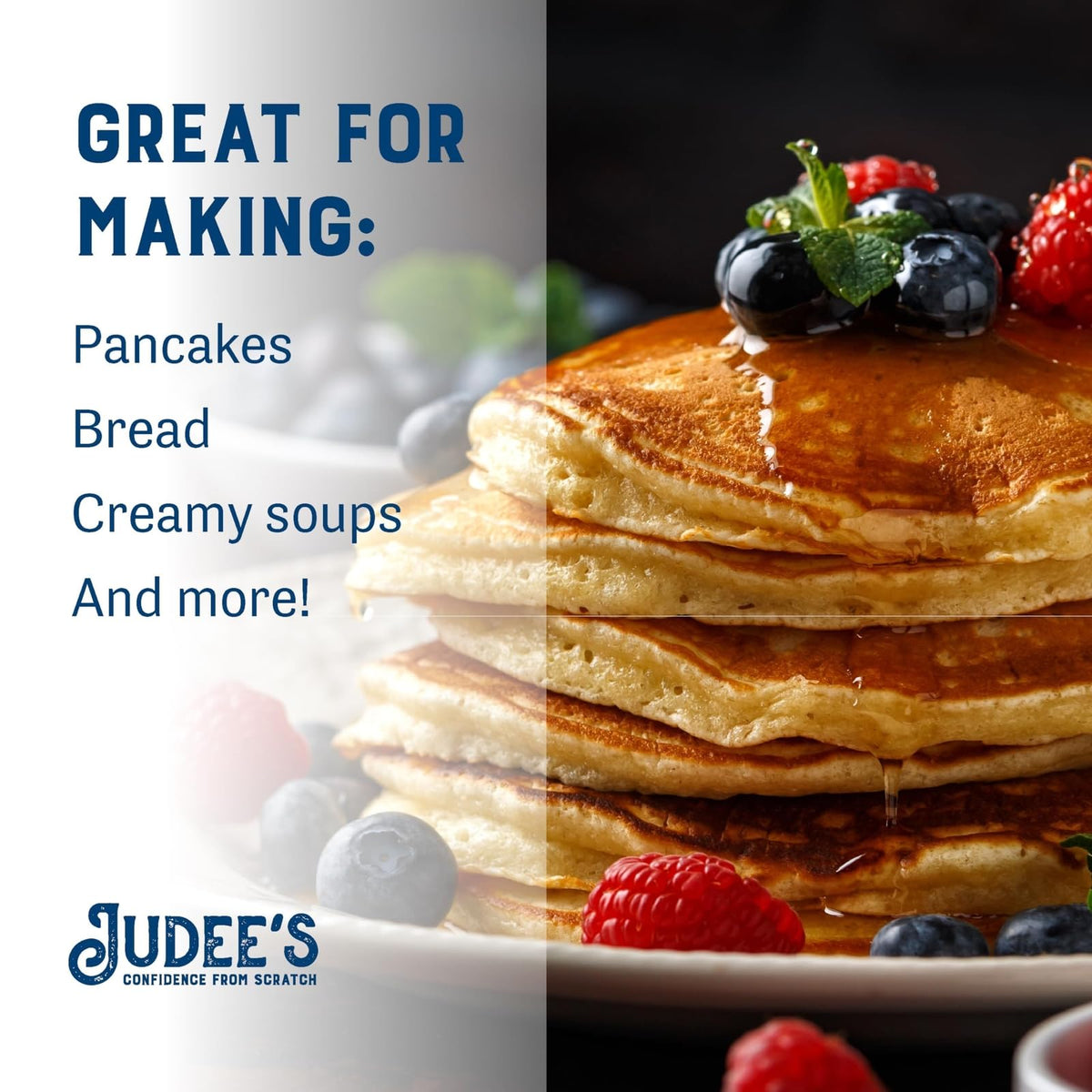 Judee's gluten free buttermilk powder in cornbread batter for tender crumb.
