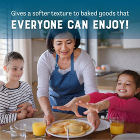 Judee's Gluten Free Buttermilk Powder measuring scoop for quick batters