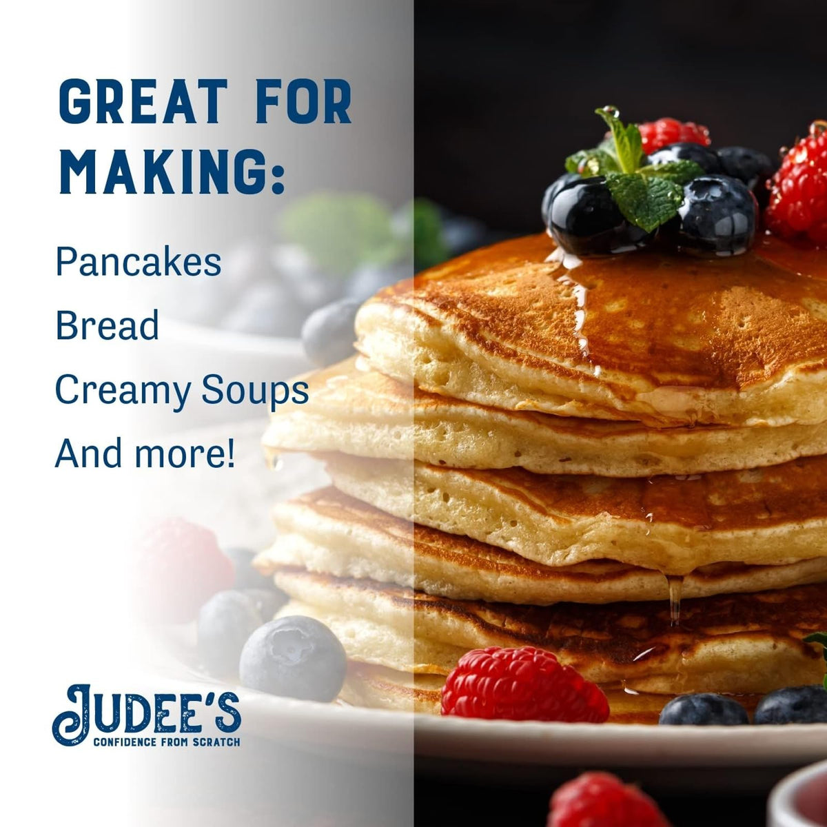 Judee's Gluten Free Buttermilk Powder resealable pouch for convenient storage