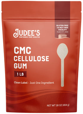 Judee's Gluten Free CMC Powder packaging in a standup pouch preserves freshness for bakers