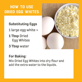 Judee's Gluten Free dried egg white powder in a resealable pouch preserves freshness