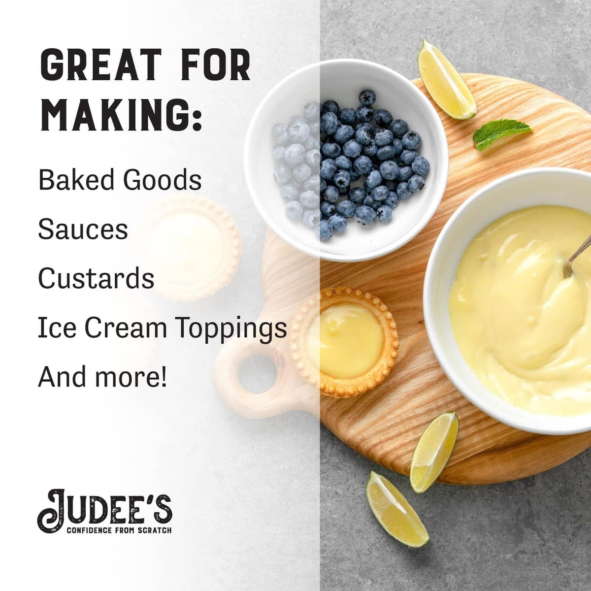 Judee's egg yolk powder in sauces for smooth emulsions and gloss