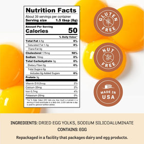 Judee's yolk powder scoop demonstrating precise baking measurement