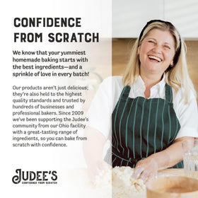 Judee's egg powder packaging designed for outdoor cooking prep.