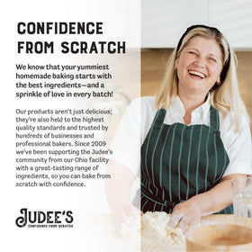 Judee's egg powder pancakes on a hot griddle ready mix