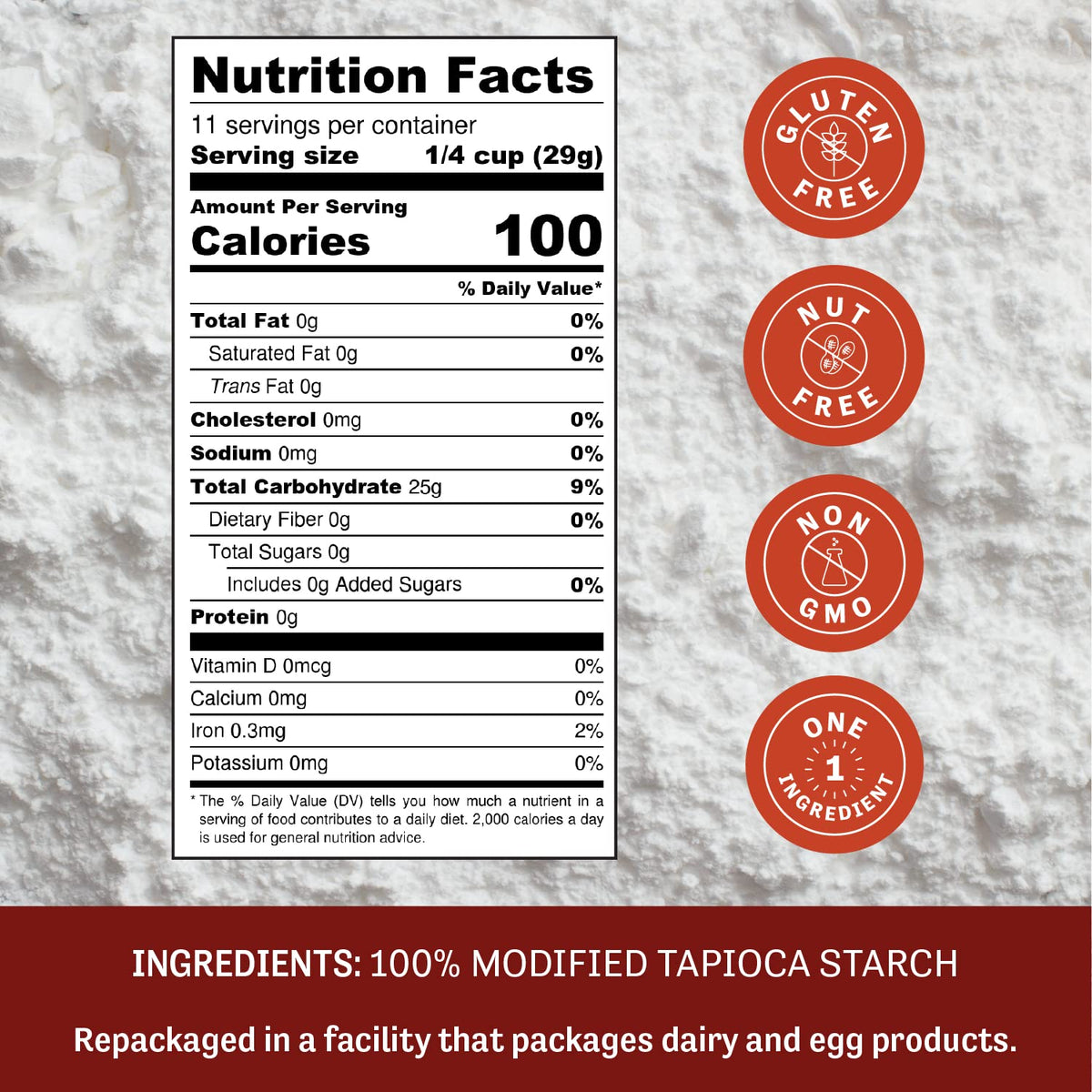 Scoop of Judee's Expandex for easy sauce thickening in gluten-free cooking