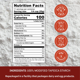 Scoop of Judee's Expandex for easy sauce thickening in gluten-free cooking