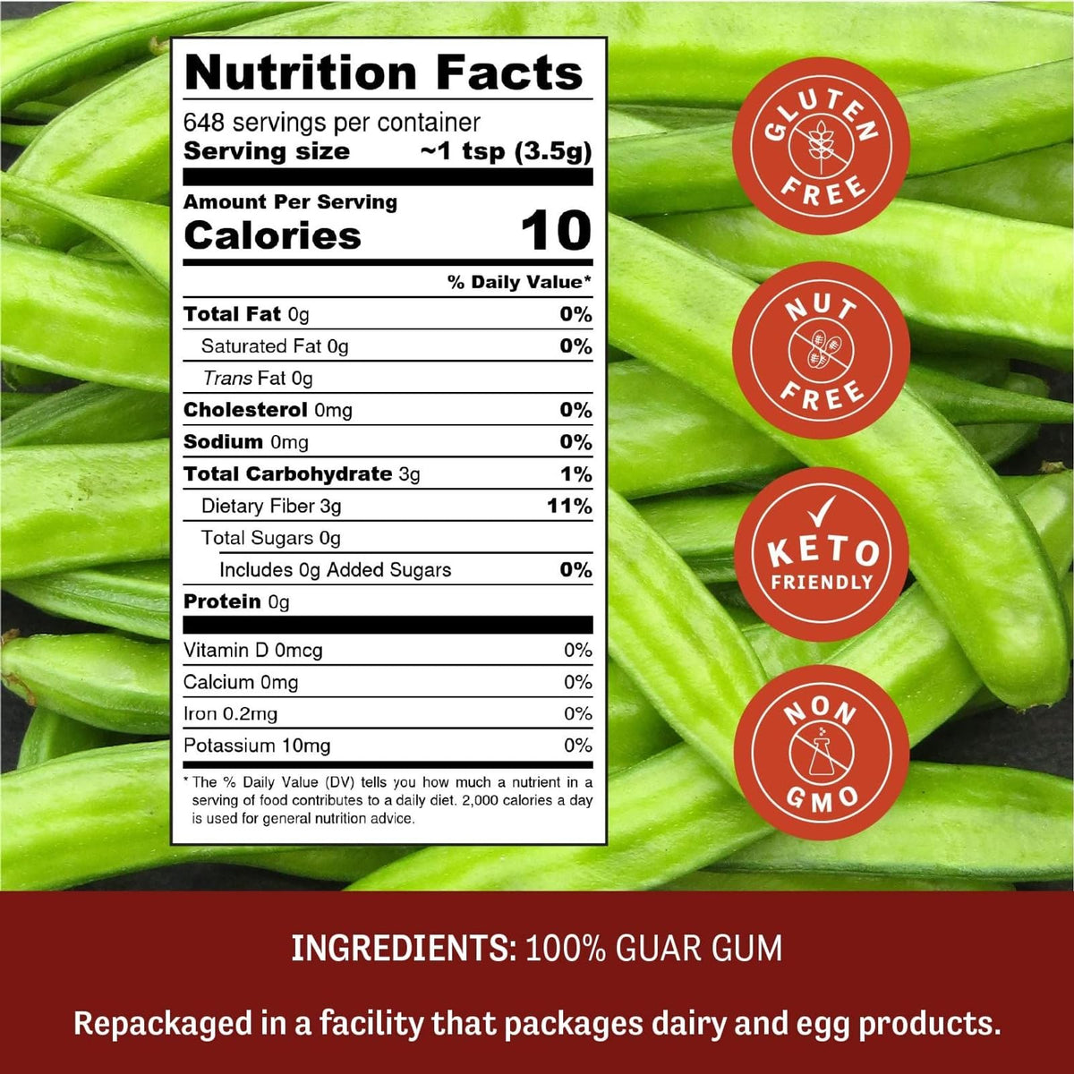 Judee's Guar Gum Powder with measuring scoop ready to thicken dressings
