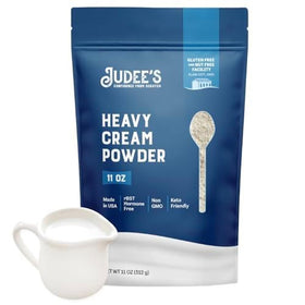 Judee's Gluten Free Heavy Cream Powder pouch for shelf-stable cream in baking.